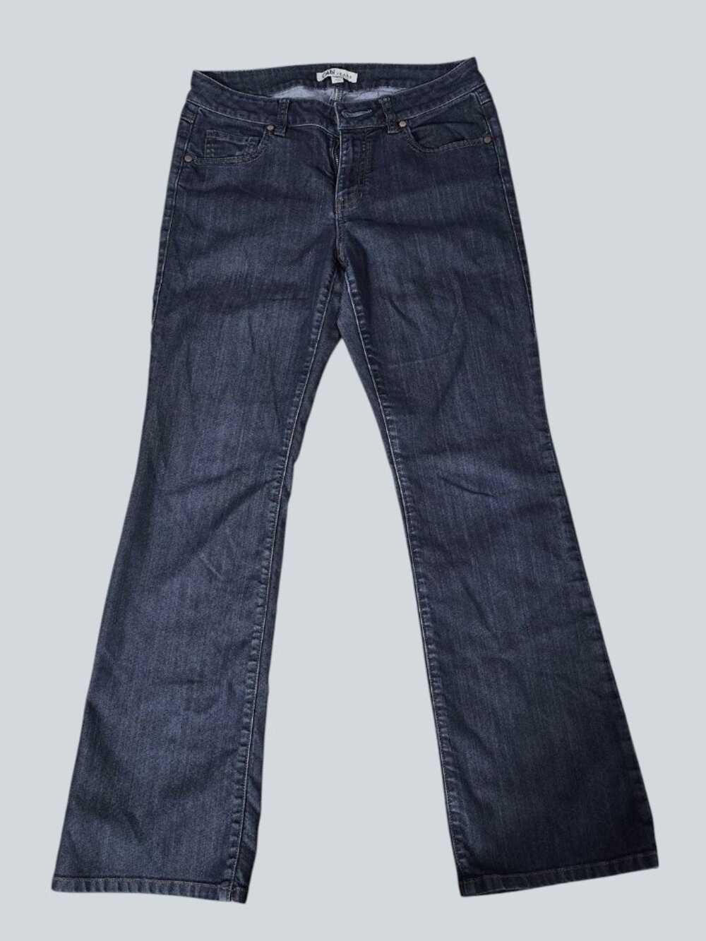 Cabi Mid Rise Bootcut Jeans Dark Wash Fading Classic Denim Size 6